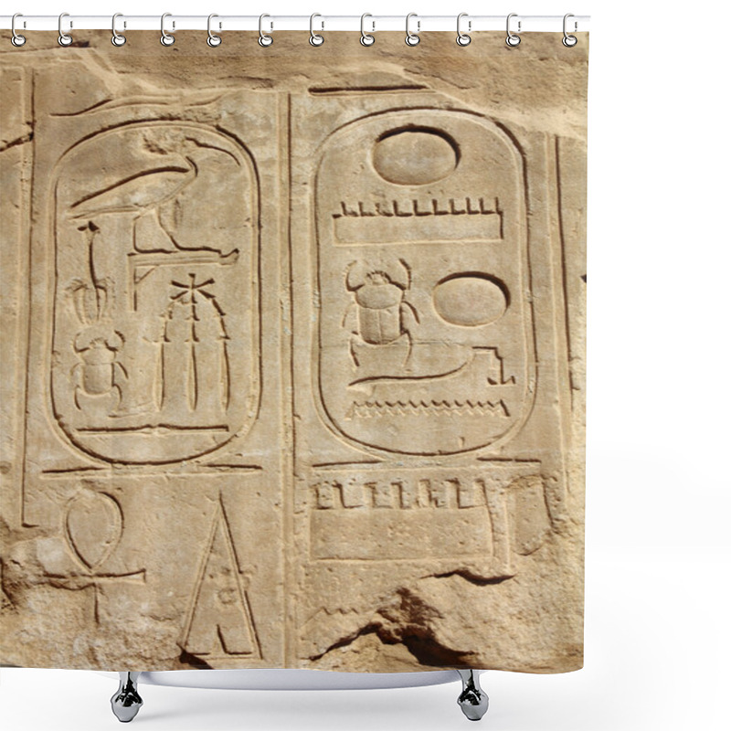 Personality  Ancient Egypt Hieroglyphics On Wall Shower Curtains