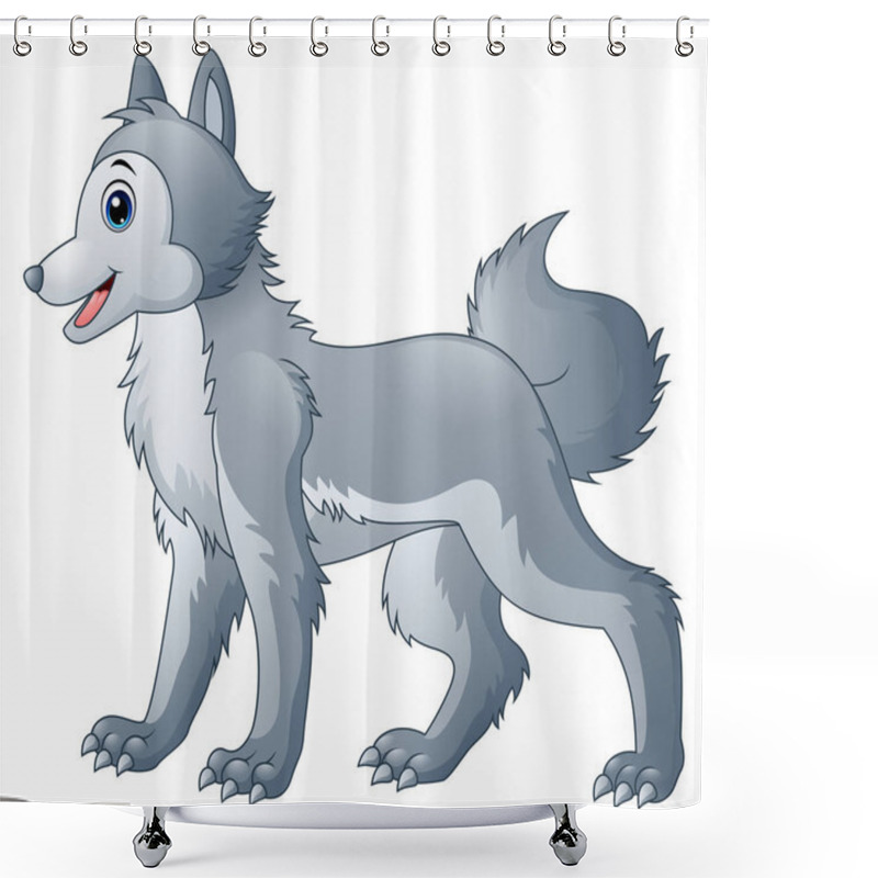 Personality  Cute Wolf Cartoon Shower Curtains