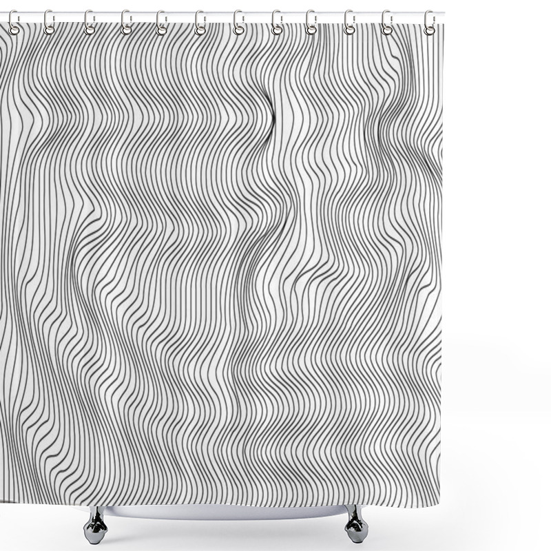 Personality  Wavy Stripes Vector Background Shower Curtains