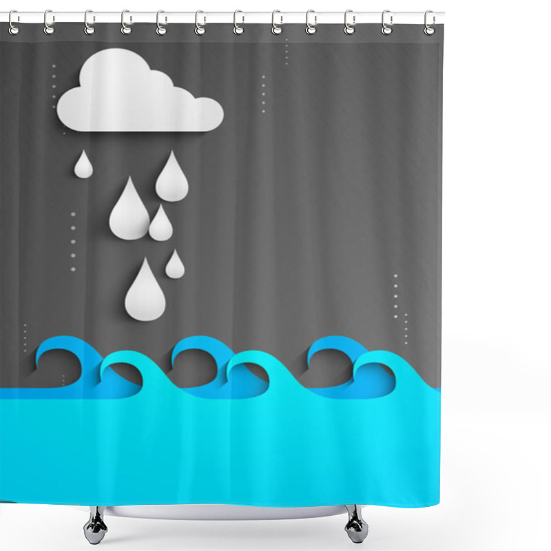 Personality  Rainy Season Background With Clouds An Raindrops. Shower Curtains