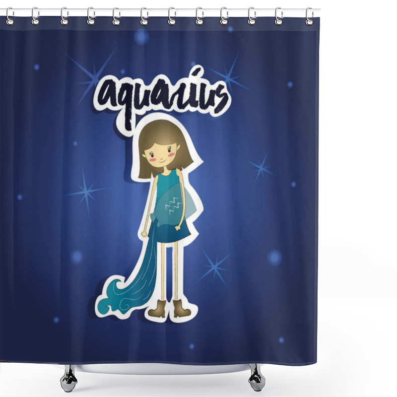 Personality  Cartoon Aquarius Girl Shower Curtains