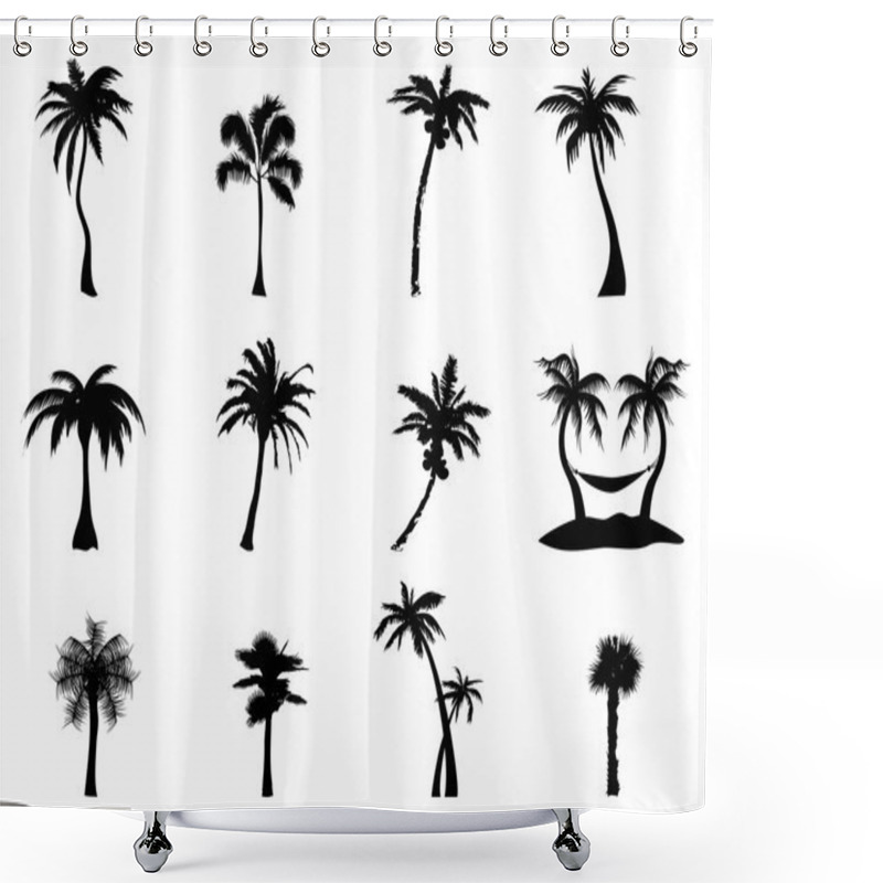 Personality  Palm Tree Silhouette Shower Curtains