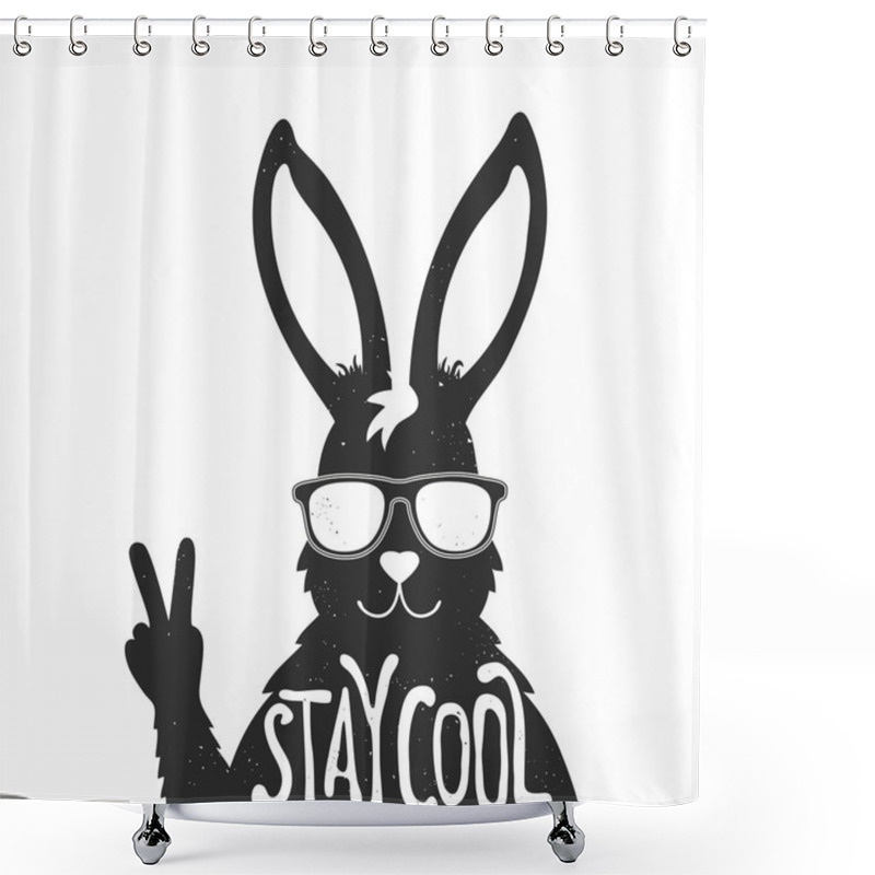 Personality  Stylish Rabbit In Sunglasses Shower Curtains