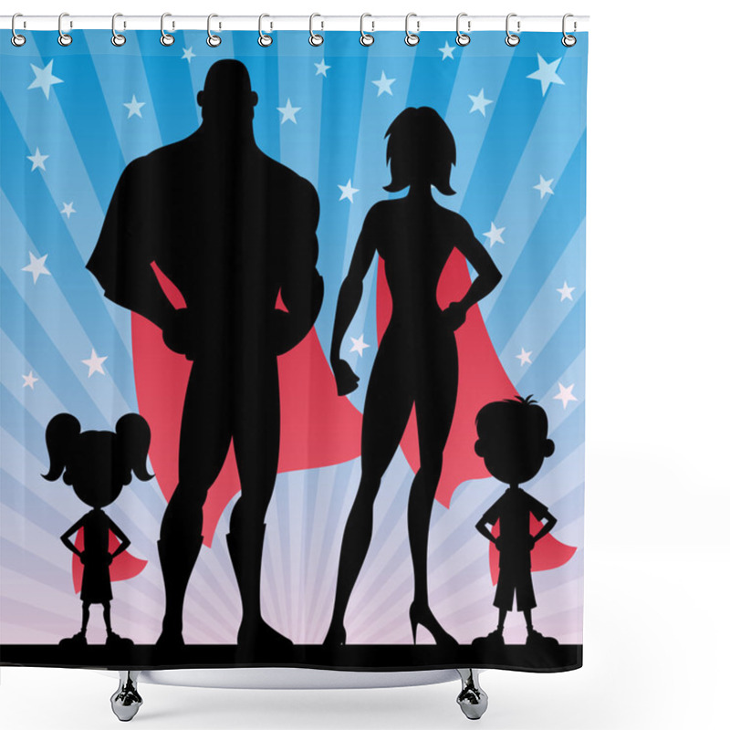 Personality  Superhero Family Shower Curtains