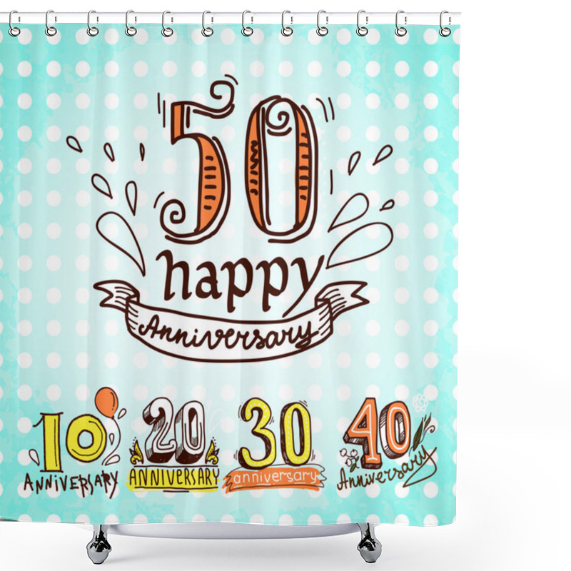 Personality  Anniversary Signs Set Shower Curtains