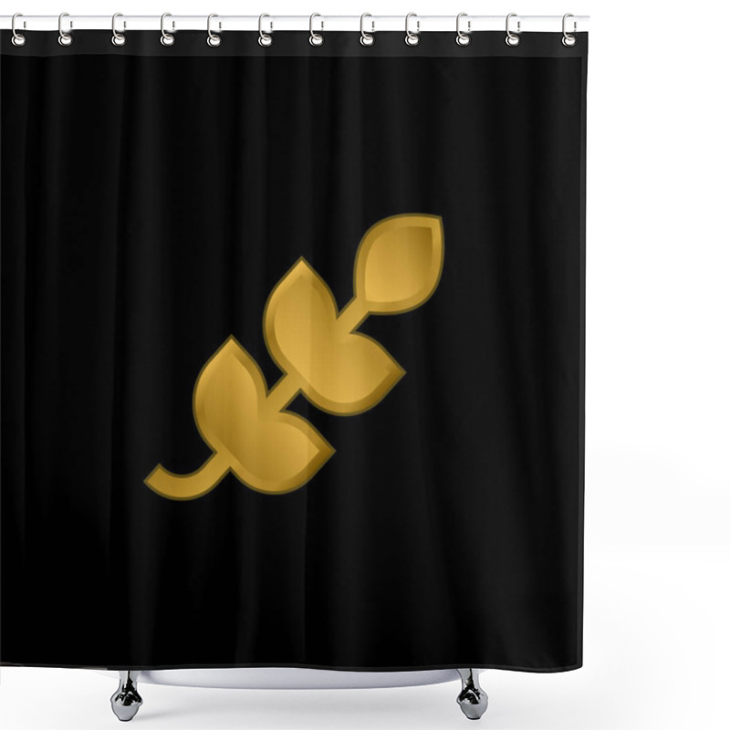 Personality  Branch Gold Plated Metalic Icon Or Logo Vector Shower Curtains