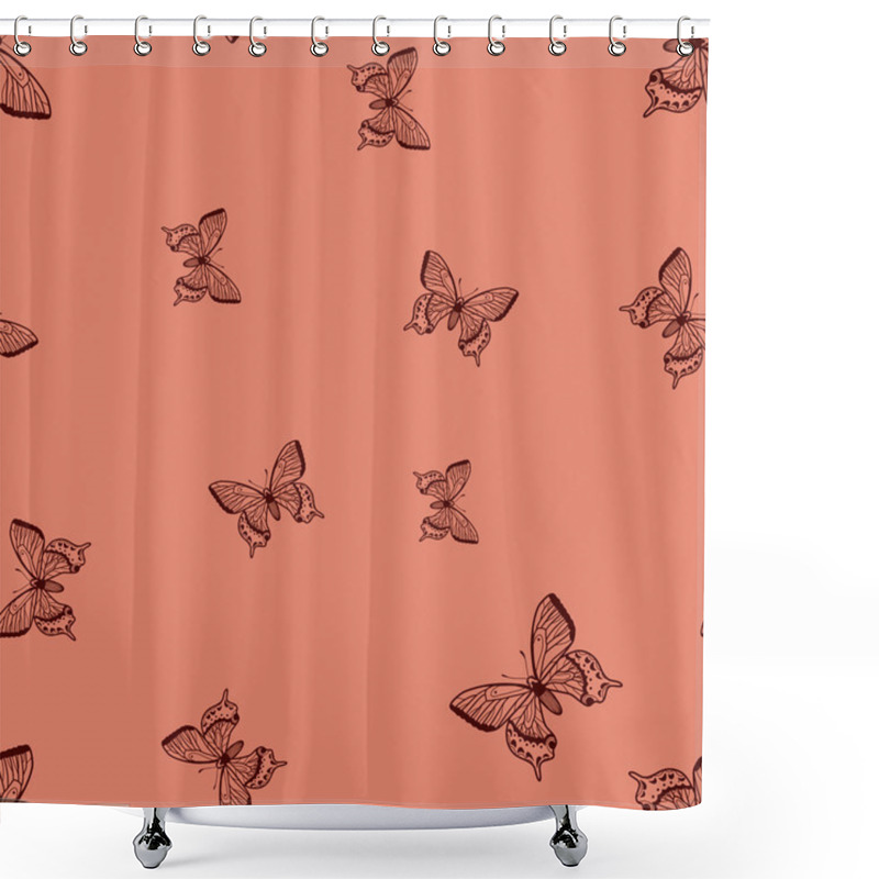 Personality  Butterflies Seamless Pattern. Shower Curtains