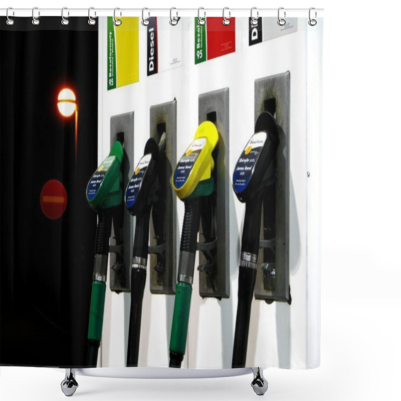 Personality  Gas Station Pumps Shower Curtains