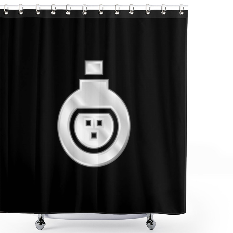 Personality  Antidote Silver Plated Metallic Icon Shower Curtains