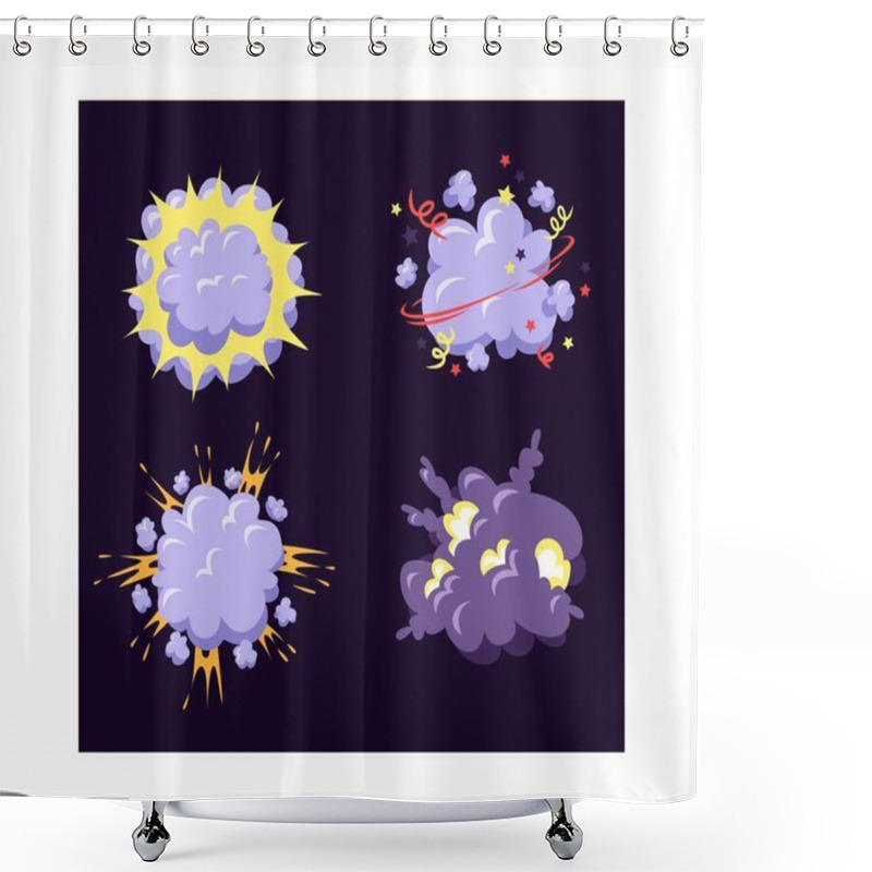 Personality  Boom Explosion Vector Illustration. Shower Curtains