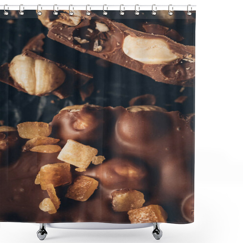 Personality  Milk Chocolate With Nuts Pieces Shower Curtains