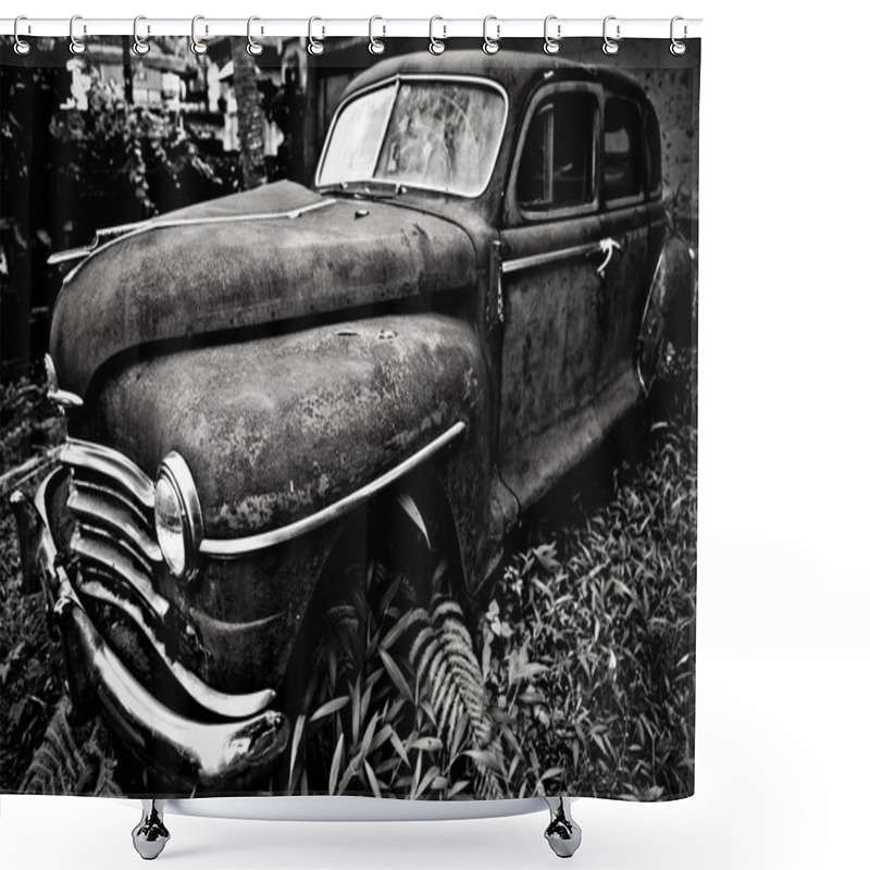 Personality  Grunge And Hight Rusty Old Car.  Shower Curtains