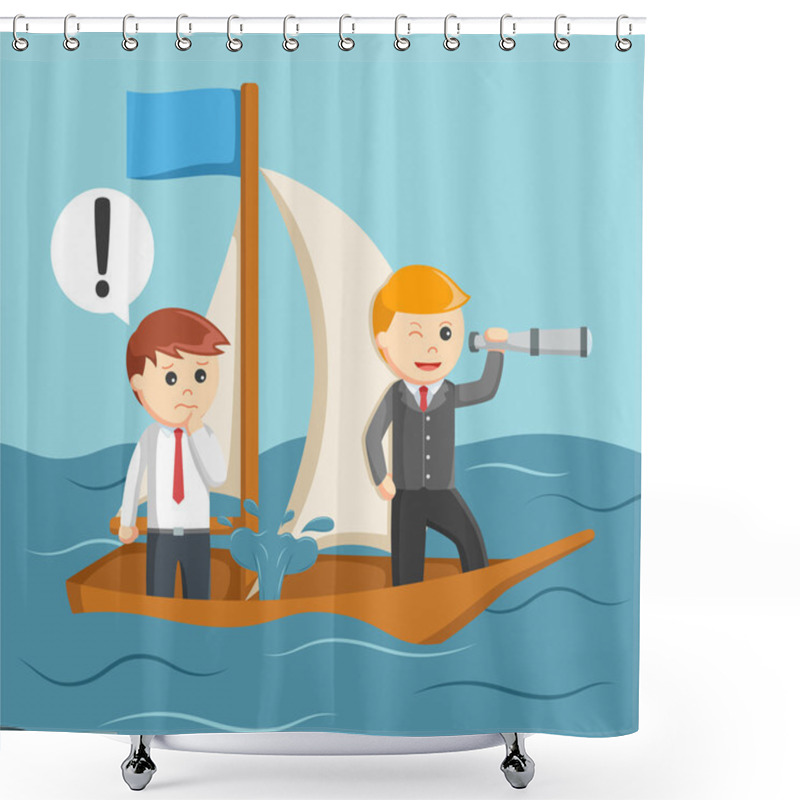 Personality  Two Businessman On Leaked Boat Shower Curtains