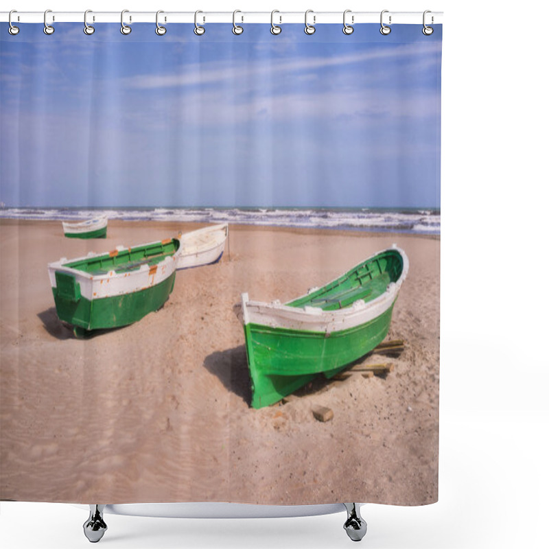 Personality  Traditoinal Fishing Boats Shower Curtains