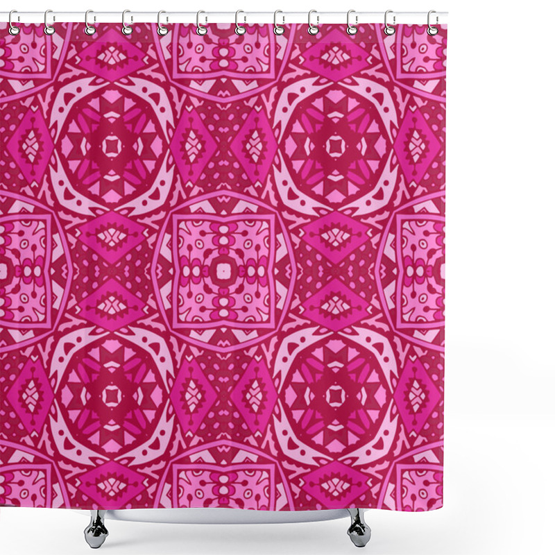 Personality  Cute Pink Geometry Ornament Background Shower Curtains