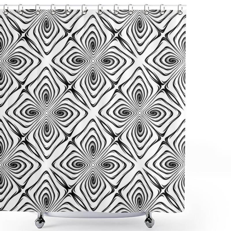 Personality  Design Seamless Monochrome Decorative Pattern Shower Curtains