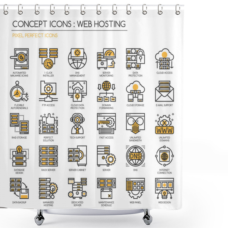 Personality  Web Hosting  Icons Shower Curtains