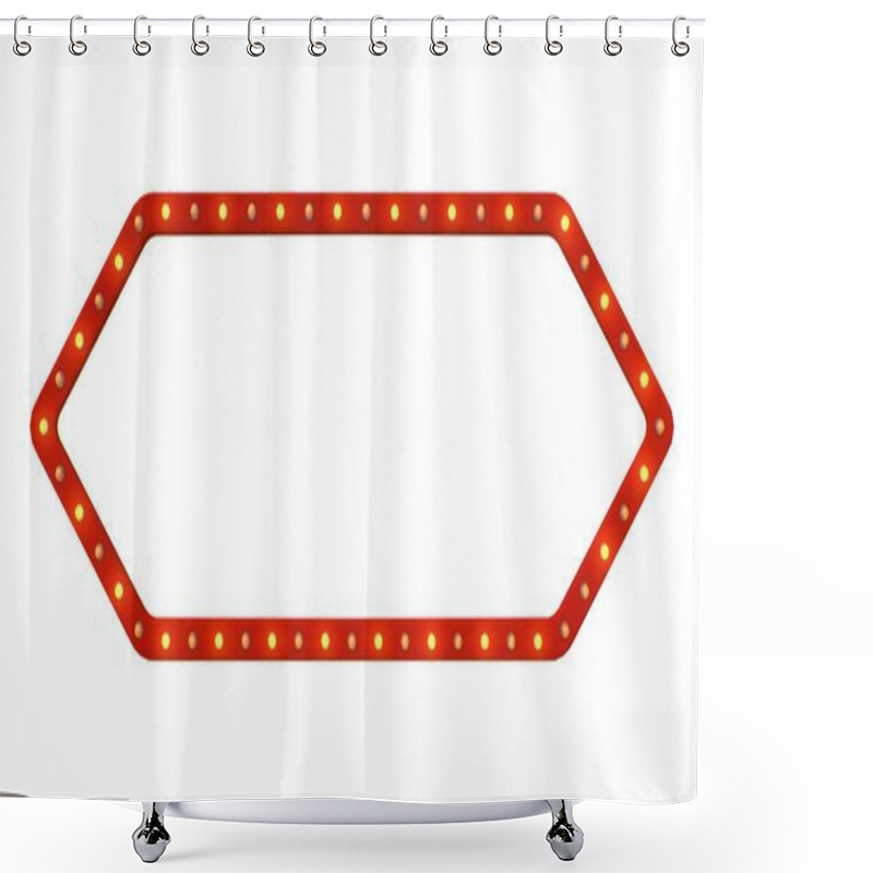 Personality  Frame And Gold Light Polygon Style On White Background. 3d Rendering Shower Curtains