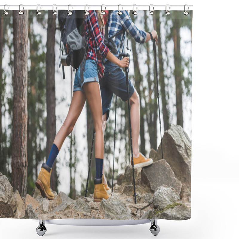 Personality  Hiking Trip Shower Curtains