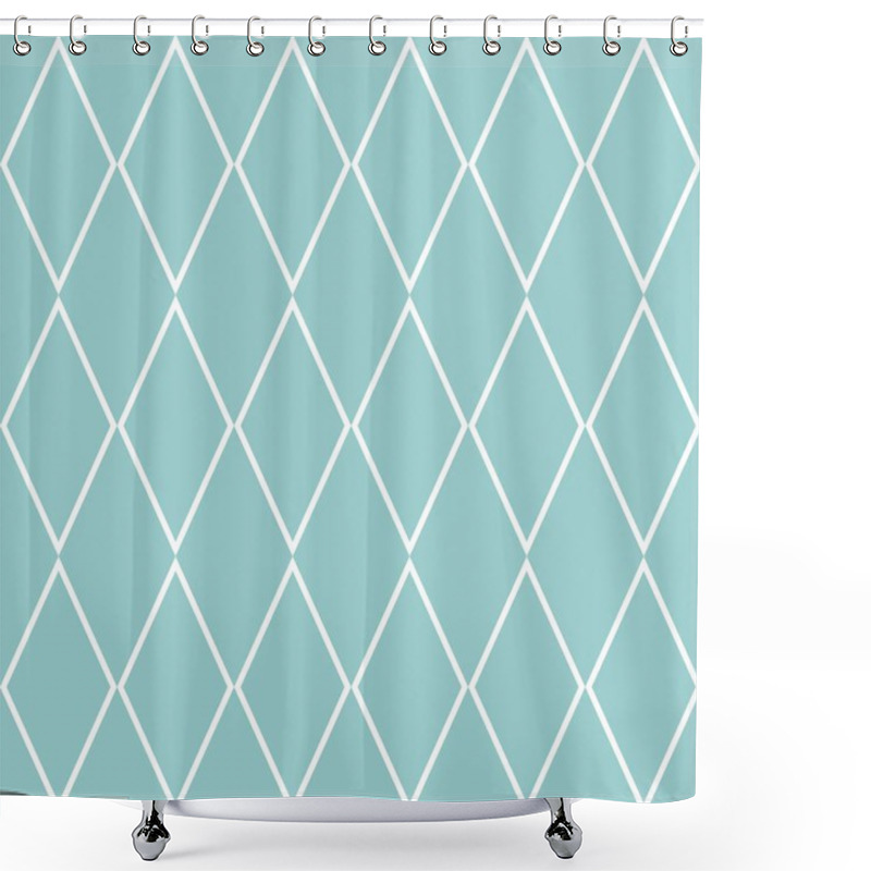 Personality  Tile Vector Pattern Or Mint Green And White Wallpaper Background Shower Curtains