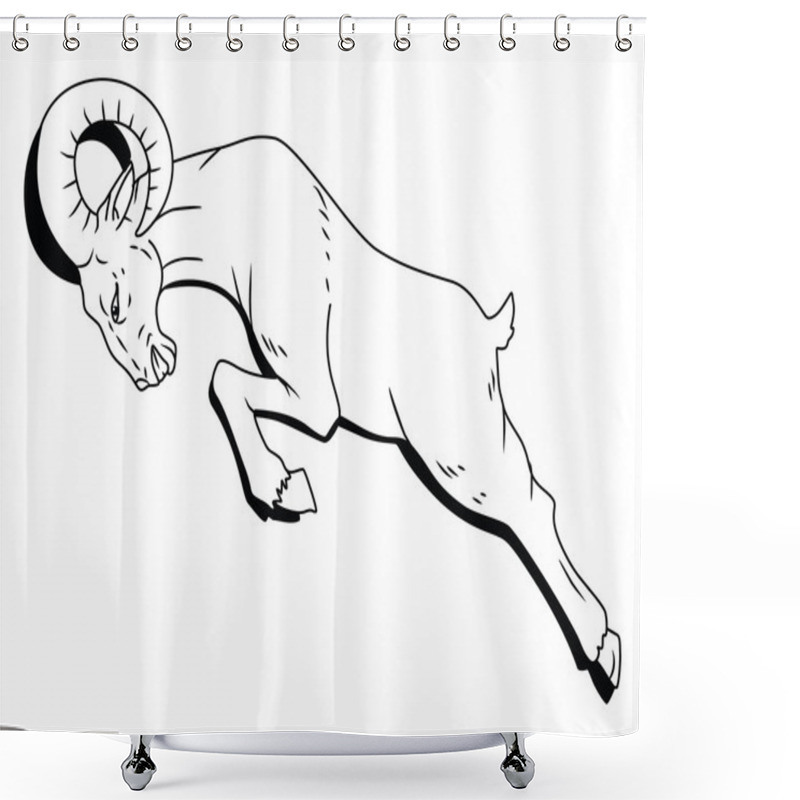 Personality  Sheep Horn Shower Curtains