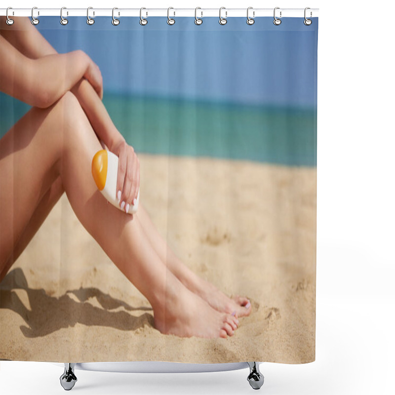 Personality  Perfectly Tanned Slim Human Legs  Shower Curtains