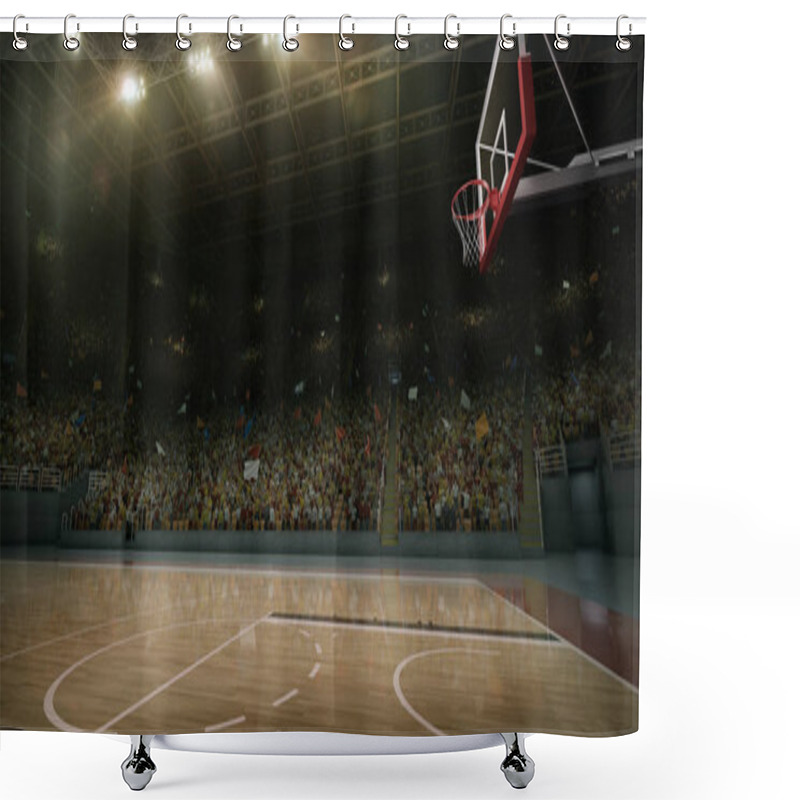 Personality  Professional Basketball Arena. Tribunes With Sport Fans. 3D Illustration Shower Curtains