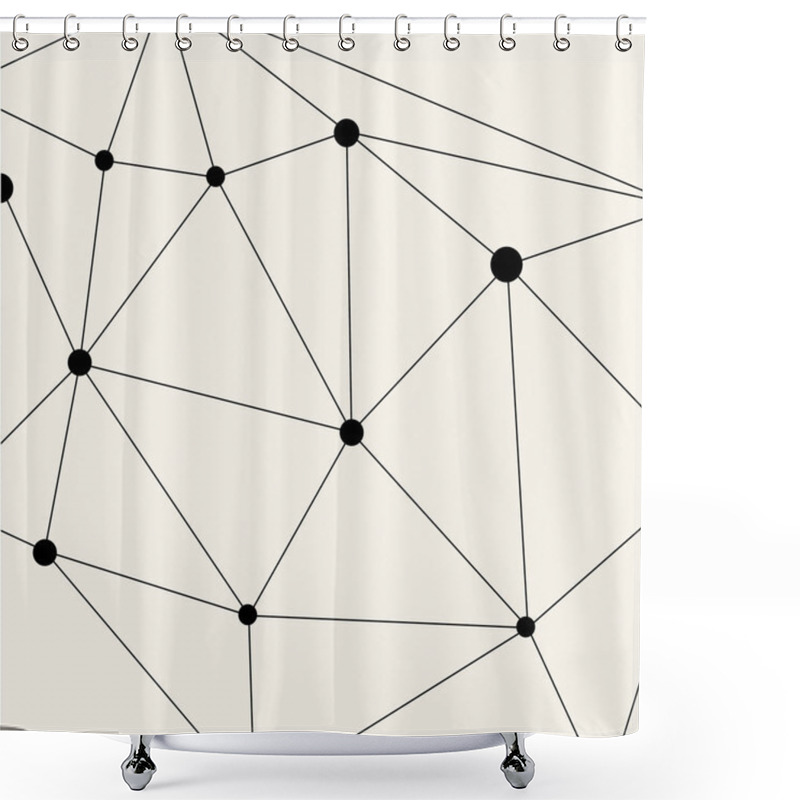 Personality  Modern Black Techno Geometric Pattern Shower Curtains