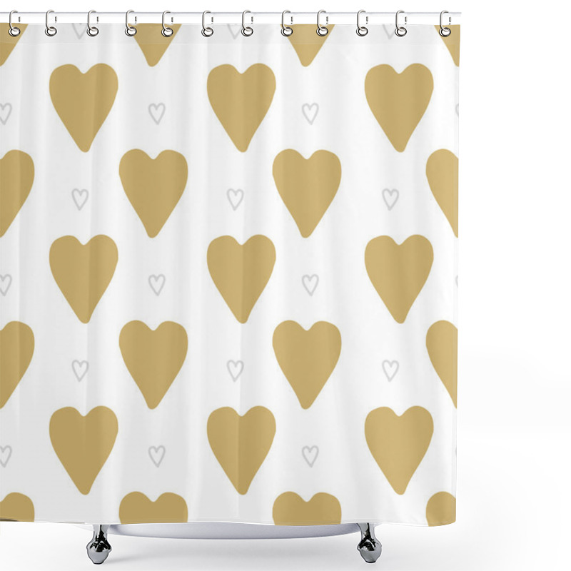 Personality  Vector Seamless Pattern Hearts. The Doodle Style. Shower Curtains