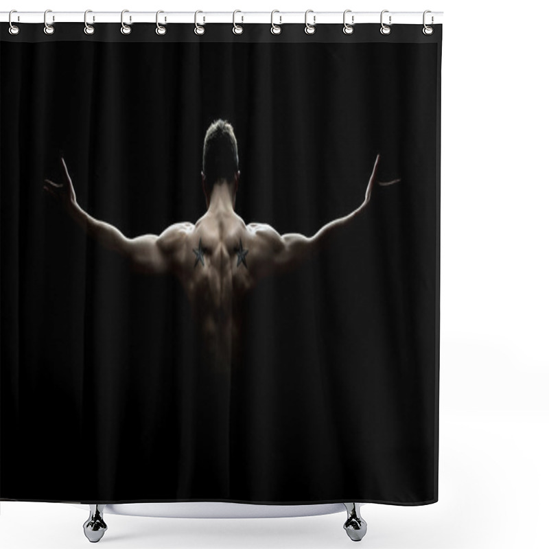 Personality  Close Up Of Sports Man's Back Shower Curtains