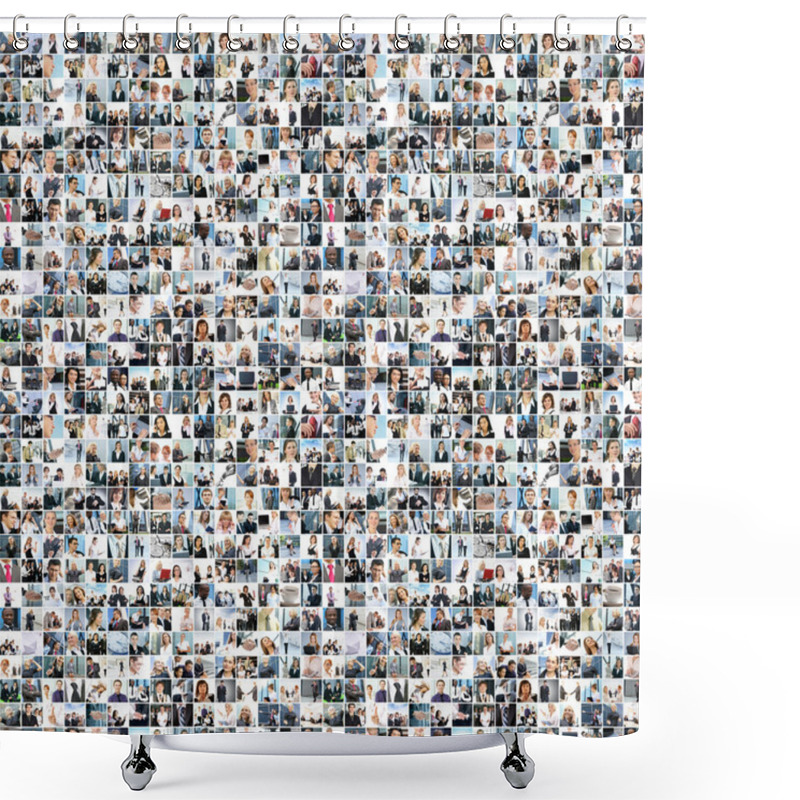 Personality  A Large Business Collage With Many Persons Shower Curtains