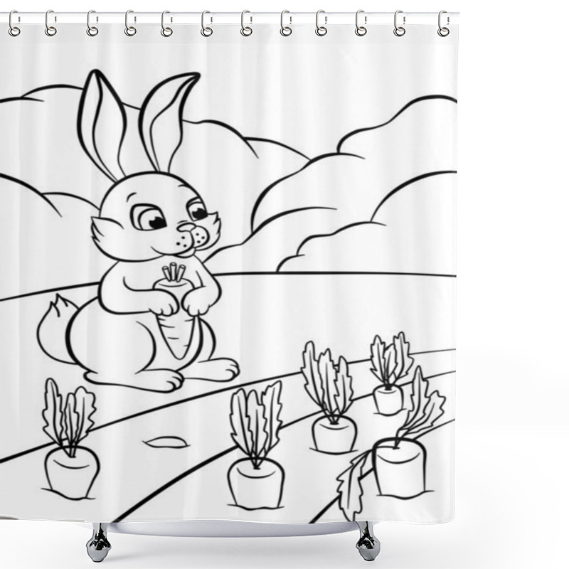 Personality  Little Hare With Carrot Shower Curtains