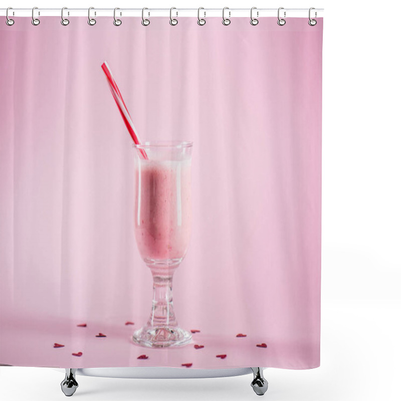 Personality  Delicious Strawberry Milkshake  Shower Curtains