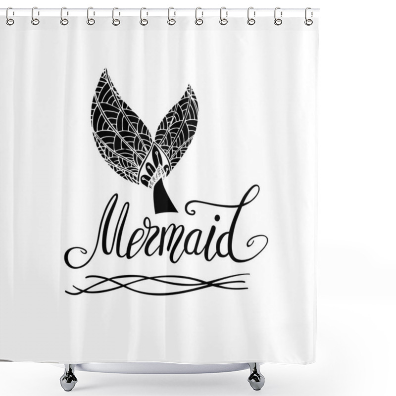 Personality  Beautiful Openwork Patterned Magical Tail Of A Mermaid. Shower Curtains