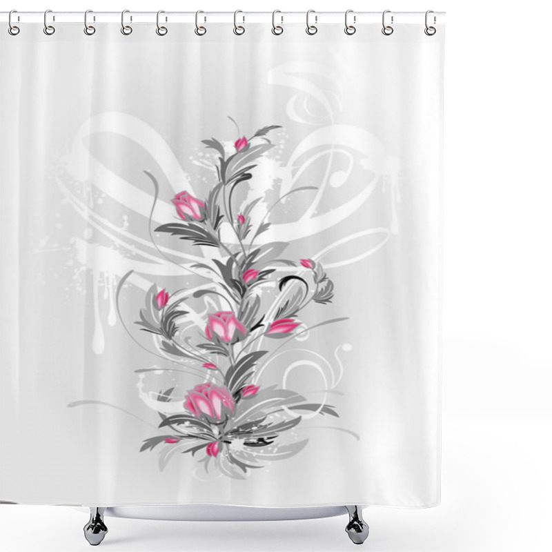 Personality  Grunge Bouquet. Shower Curtains