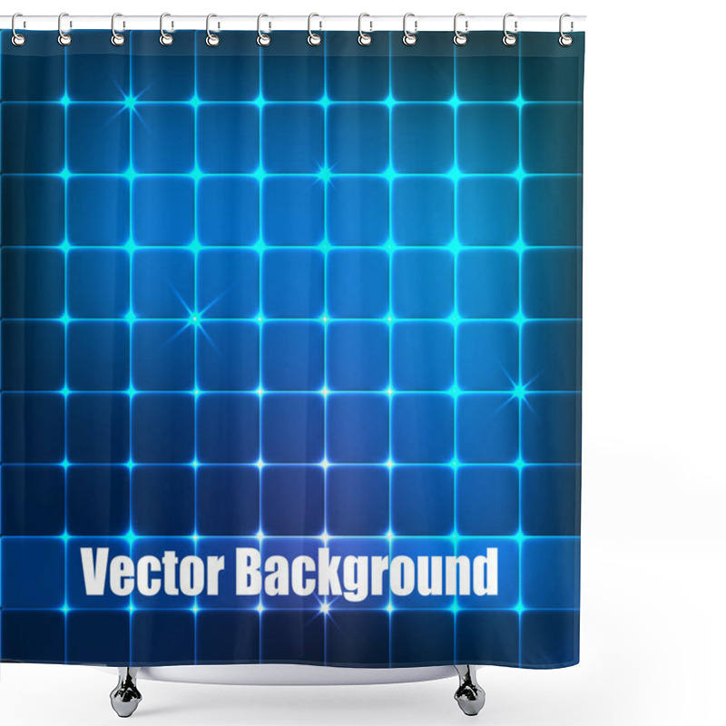 Personality  Vector Background With Blue Squares. Shower Curtains