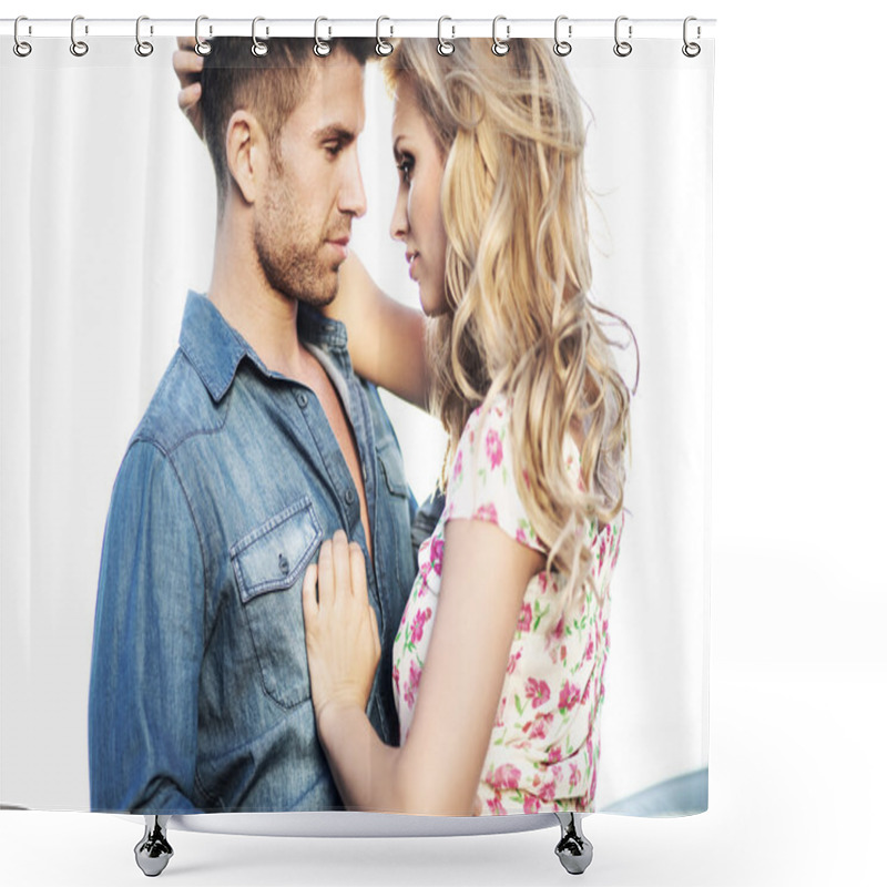 Personality  Romantic Scene Of The Kissing Couple Shower Curtains