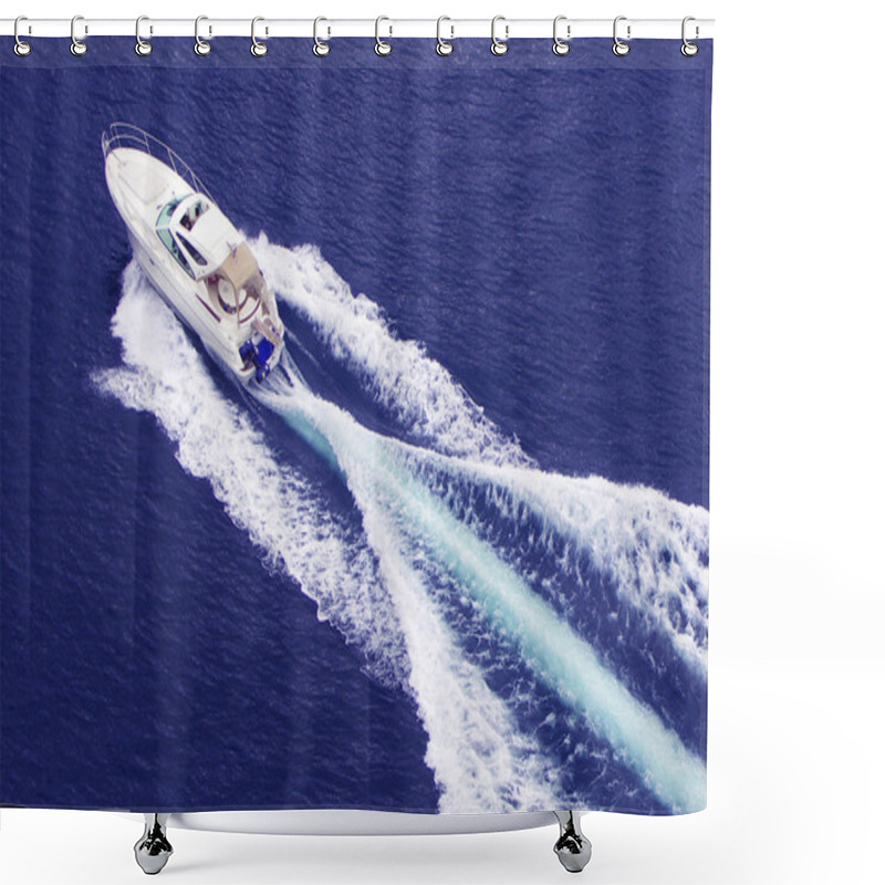 Personality  Fast Motor Boat Shower Curtains