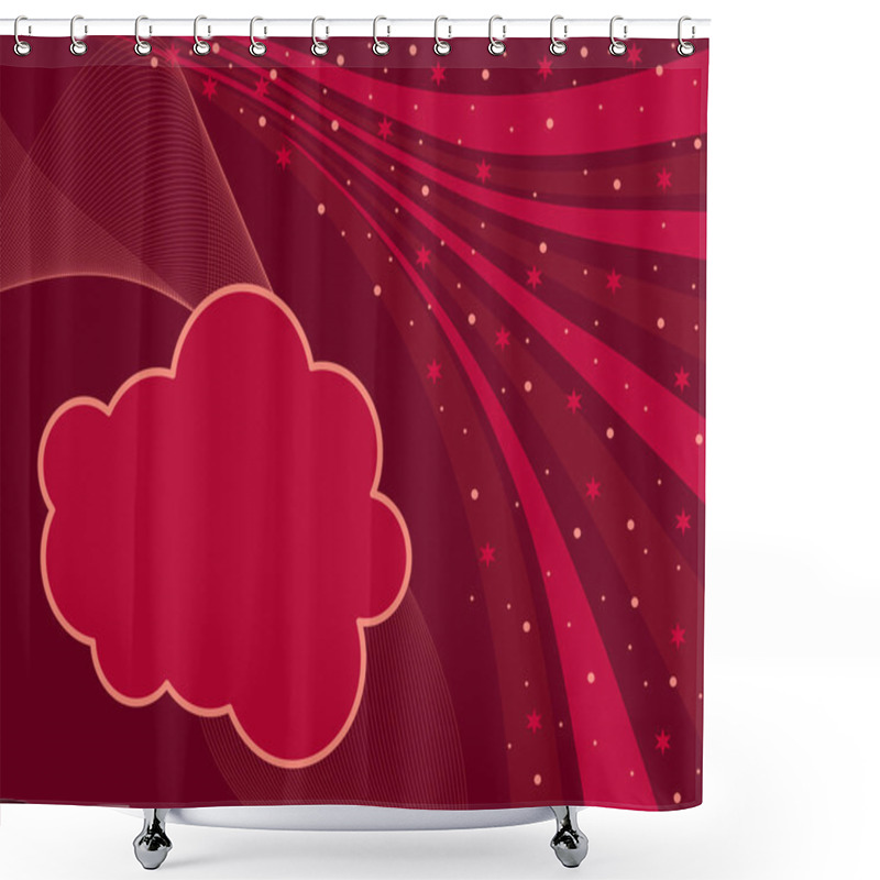 Personality  Maroon Stripes Background With Wave Shower Curtains