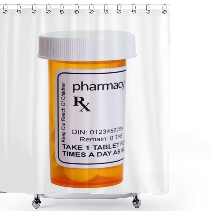 Personality  Yellow Pill Bottle Shower Curtains