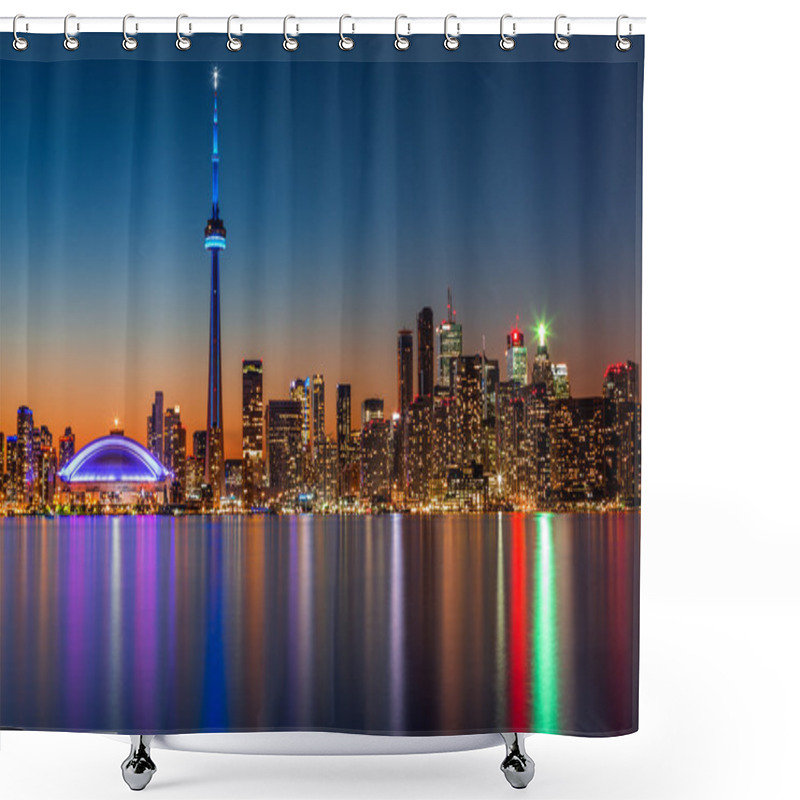 Personality  Toronto Skyline At Dusk Shower Curtains