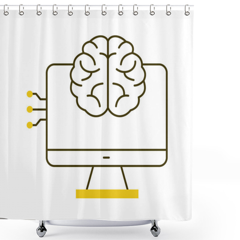 Personality  AI Platform And Computing Interface Vector Icon Design, AI Systems, Neural Networks, Data Processing, AI Computing, Technology Shower Curtains