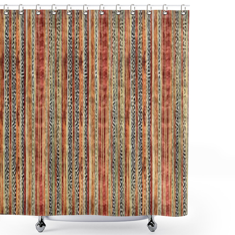 Personality  Seamless Tribal Ethnic Stripe Grungy Border Surface Pattern Design For Print. High Quality Animal Fur Skin Inspired Illustration. Faded Rug Or Carpet Like Cover Graphic Tile. Thick Line Textures. Shower Curtains