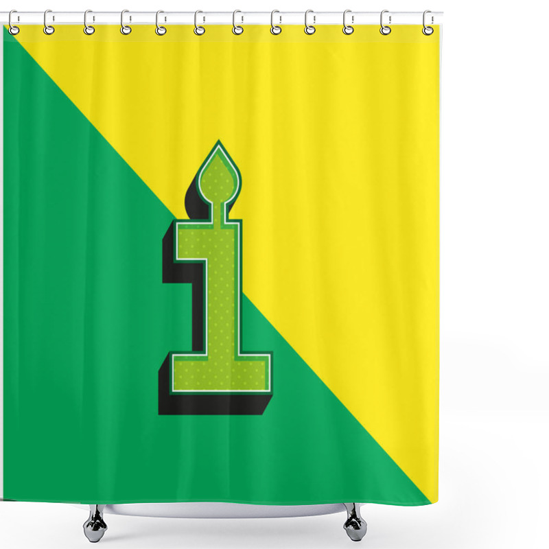 Personality  Birthday Green And Yellow Modern 3d Vector Icon Logo Shower Curtains