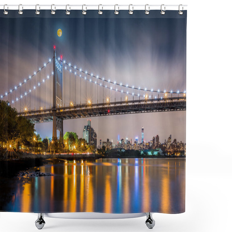 Personality  Triboro Bridge By Night In Astoria Shower Curtains