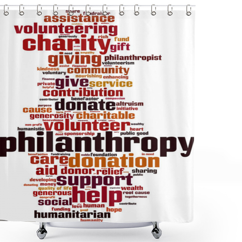 Personality  Philanthropy Word Cloud Shower Curtains