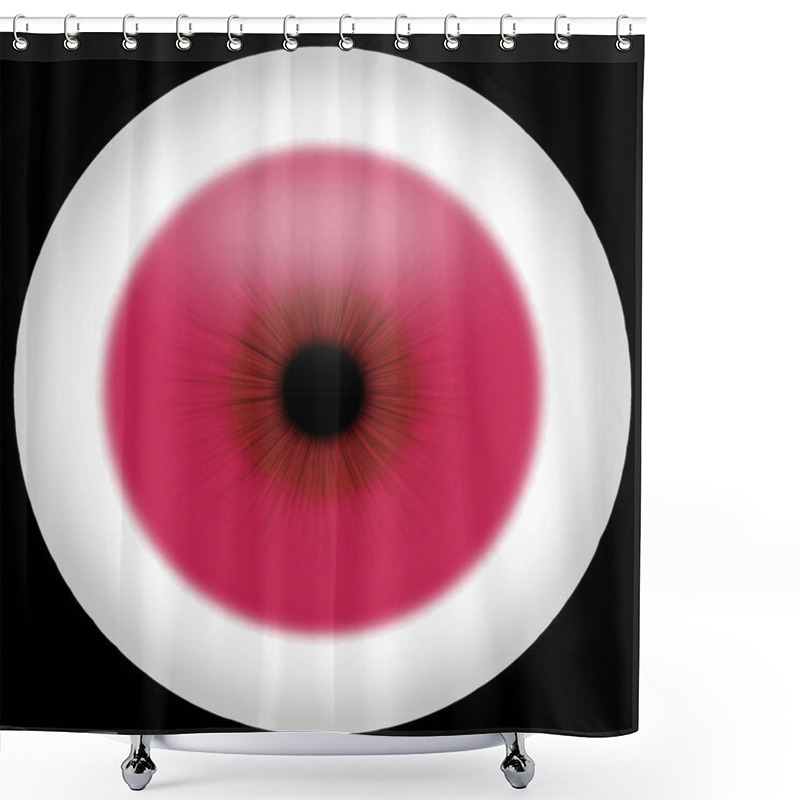 Personality  Albinism, Red Albino Eye With A Black Background Shower Curtains