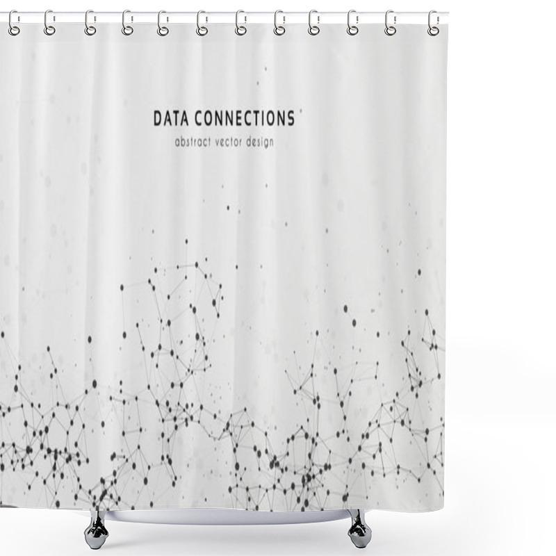 Personality  Abstract Mesh Vector Background. Futuristic Technology Style Card. Lines, Point, Planes In 3d Space Shower Curtains