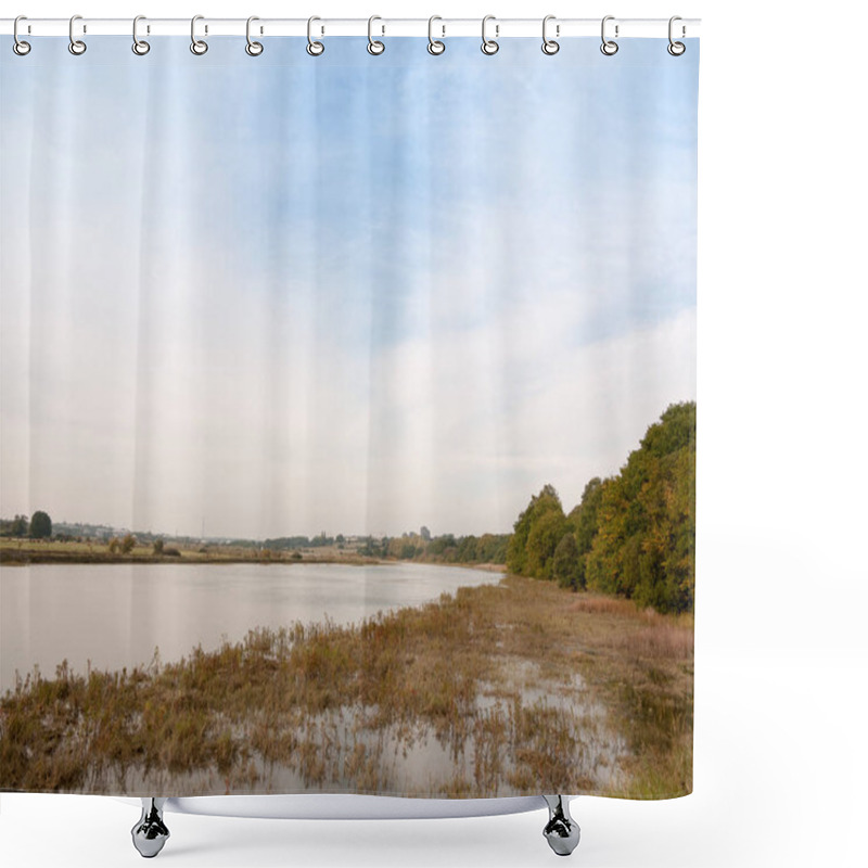 Personality  River Stream Scene Autumn Empty Coast Outside Water Sea Shower Curtains