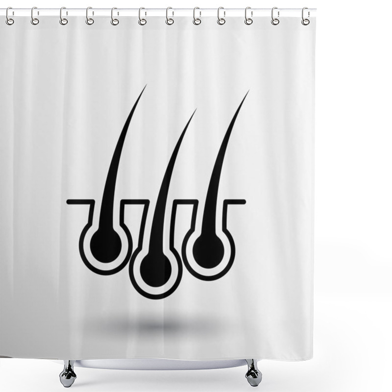 Personality  Hair Icon Isolated Human Removal Grow Medical Bulb  Shower Curtains